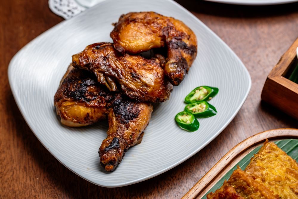 Grilled chicken with chillies